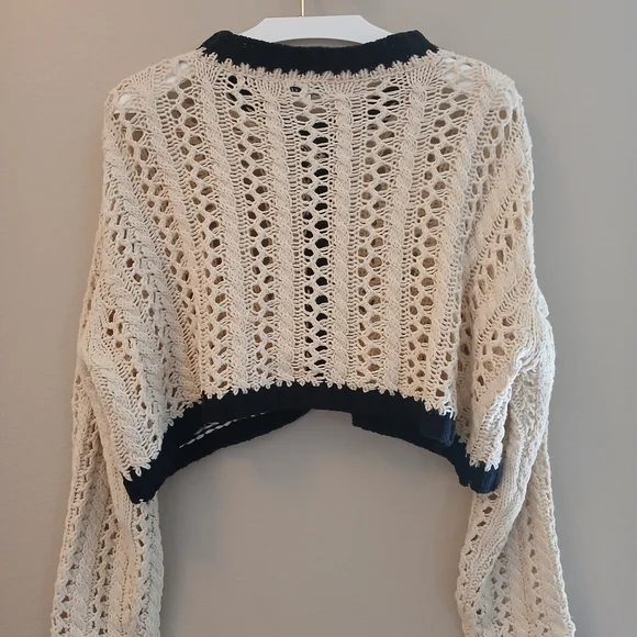 Kookai Women's Cream and Black Sweater - Picture 3 of 10